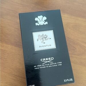 Creed Aventus cult classic Black Box Fragrance Packaging with White Text